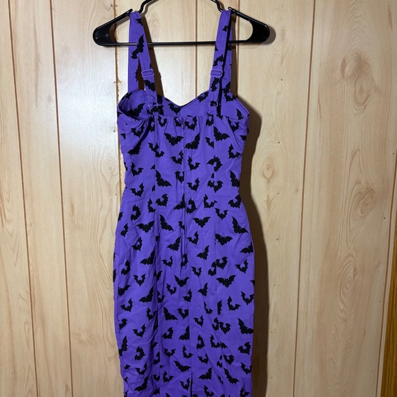Vixen by Micheline Pitt - Purple Bats Maneater wiggle dress - NWT - Picture 3 of 6